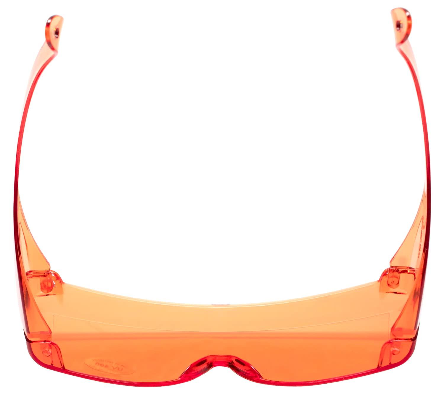 Calabria Calabria 3000 Large Fit Over Safety Glasses Fitover Prescription Eyewear Orange Men Women Wrap Around Anti Fog Scratch Glare