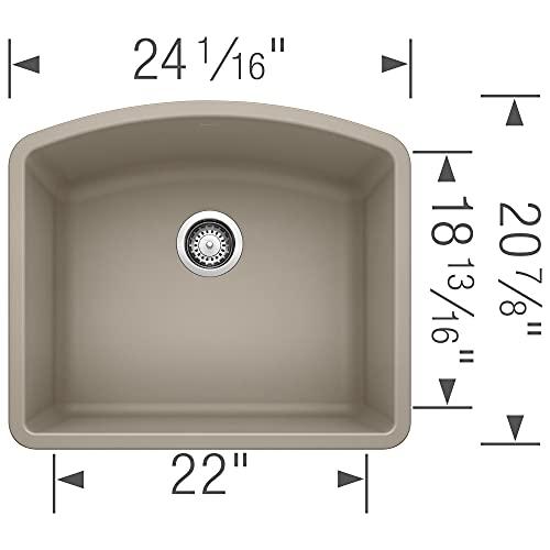 BLANCO BLANCO, Truffle 441281 DIAMOND SILGRANIT Single Bowl Undermount Kitchen Sink