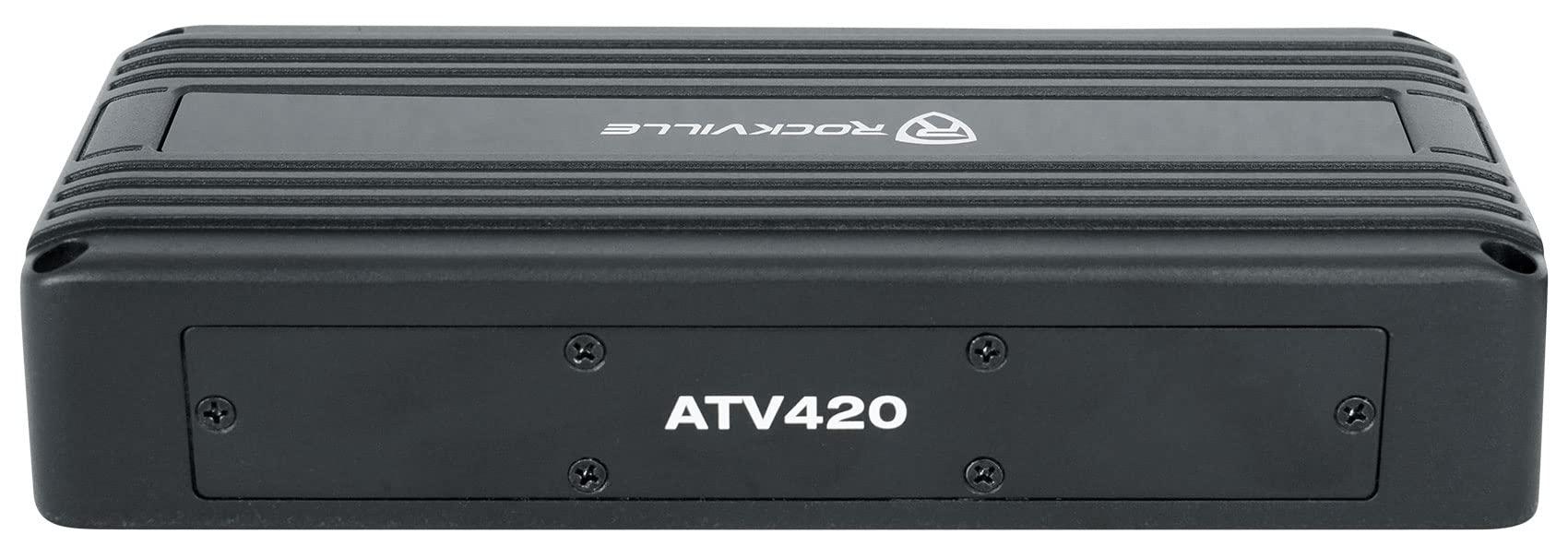 Rockville Rockville ATV420 V2 500W 4-Channel UTV/Motorcycle Amplifier, IP65 Waterproof, Bluetooth, Compact Design, Crossover Controls, Perfect for ATVs/UTVs/Motorcycles