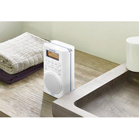 Sangean Sangean H205 Shower Radio AM/FM Waterproof, Weather Alert, Digital Tuning, White