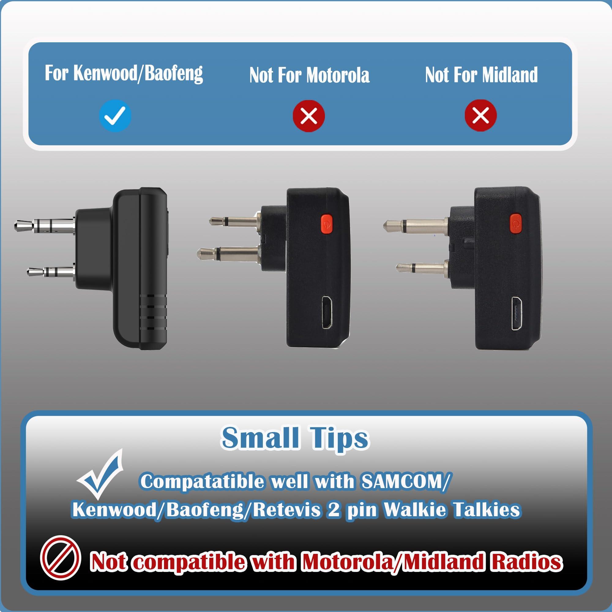 SAMCOM SAMCOM 3 Pack FPCN10A Two-Way Radios with 3 Pcs Wireless Earpiece with Mic for Walkie Talkies Long Range