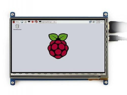 waveshare waveshare 7inch Capacitive Touch Screen LCD with Bicolor Case Compatible with Raspberry Pi 4B/3B+/3A+/2B/B+/A+/Zero/Zero W/WH/Zero 2W CM3+/4 1024×600 Resolution HDMI IPS Supports Windows