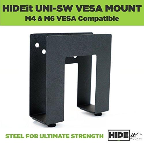 HIDEit Mounts HIDEit Mounts Uni-SW VESA Mount - Made in USA - Black Steel Adjustable Small and Wide Device Wall Mount - Cable Box Wall Mount, Modem Wall Mount, Router Wall Mount and More - Behind TV Cable Box Mount