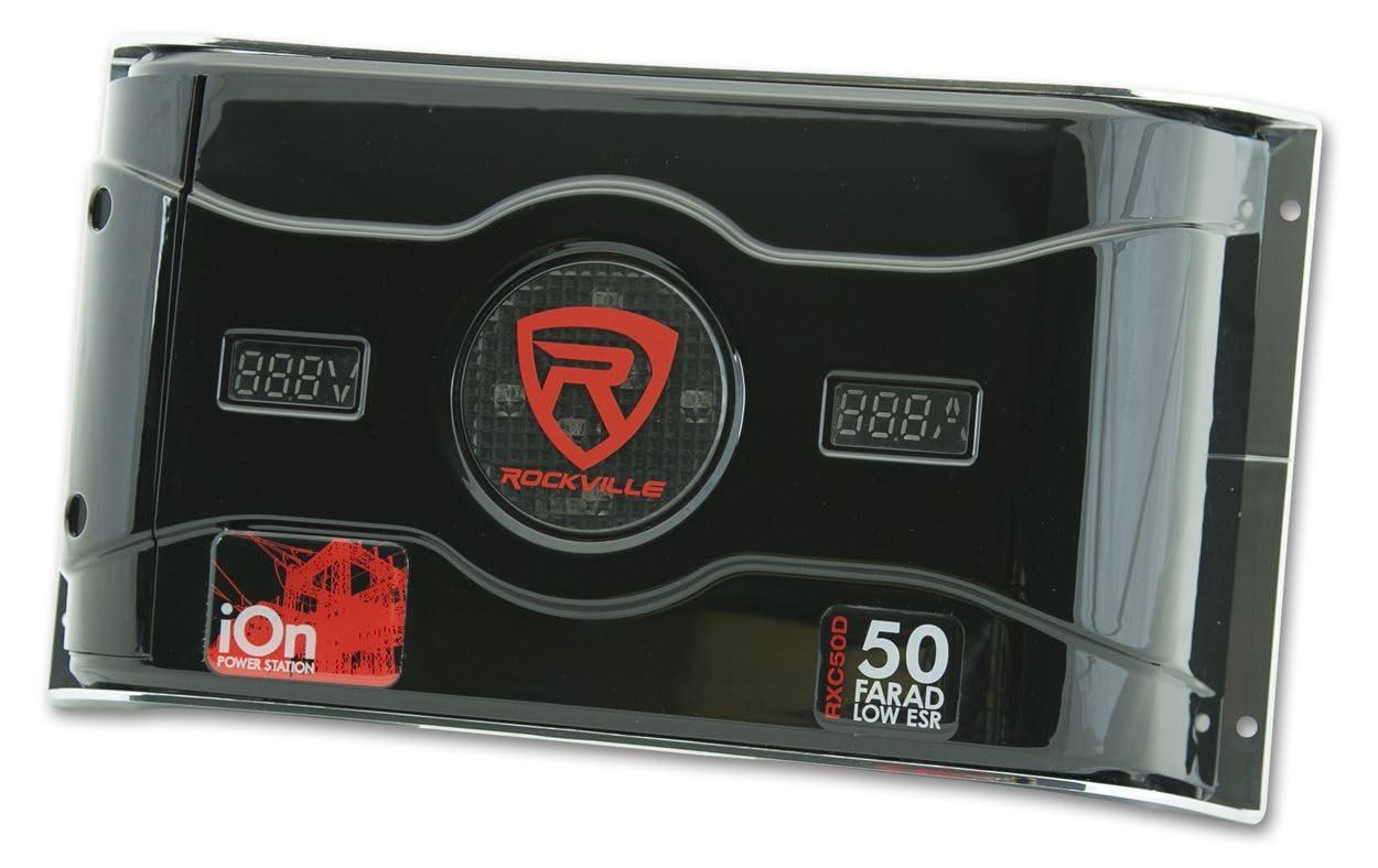 Rockville Rockville RXC50D v2 50 Farad 24V Car Audio Capacitor with Voltage+Amerage Meter
