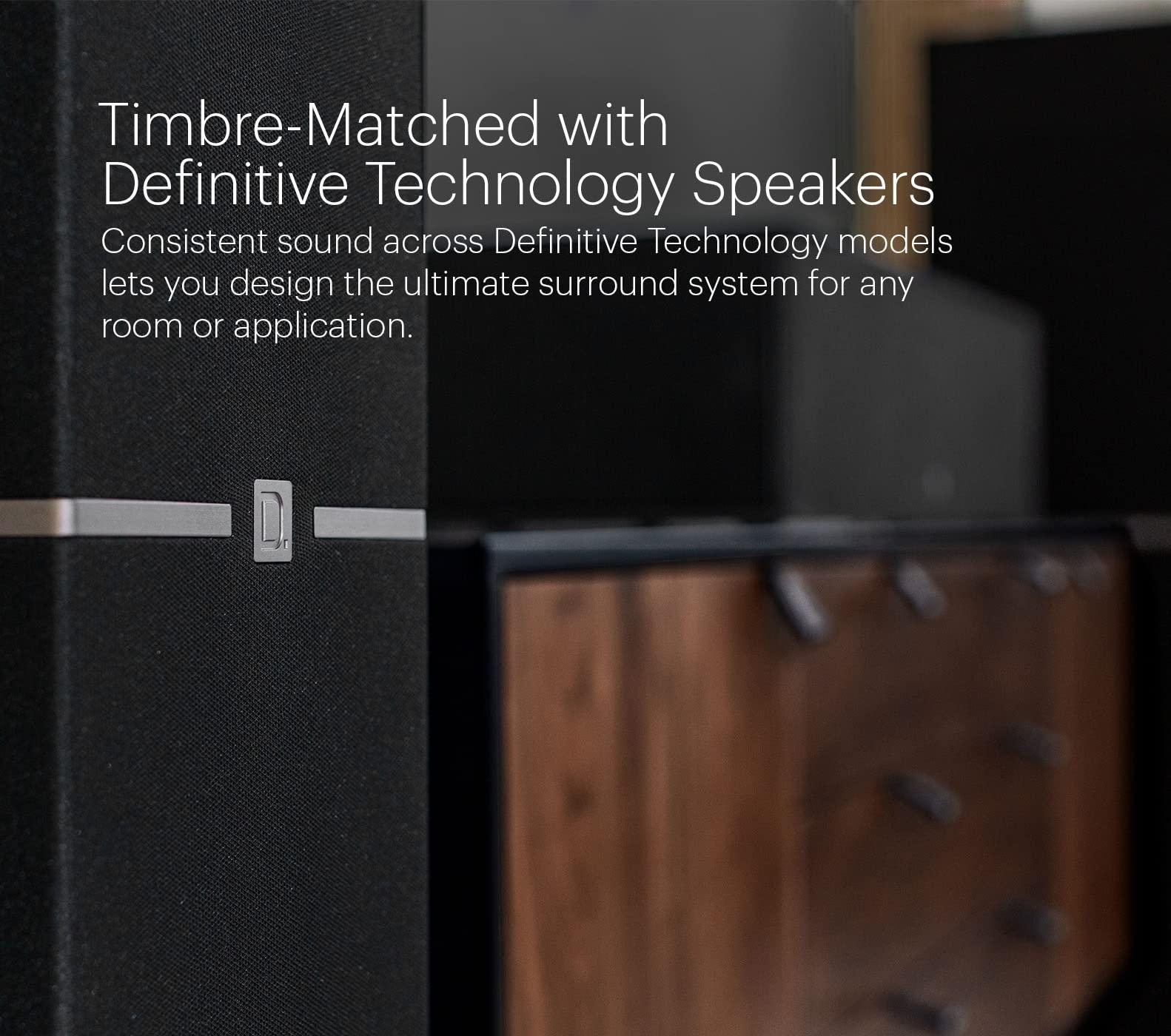 Definitive Technology Definitive Technology Dymension DM20 Slim Center Channel Speaker, 5-Driver Array - (4) 4\" Midrange Woofers & (1) 1\" Tweeter, for Dymension Series Home Speakers, Immersive Home Theater Audio, Black