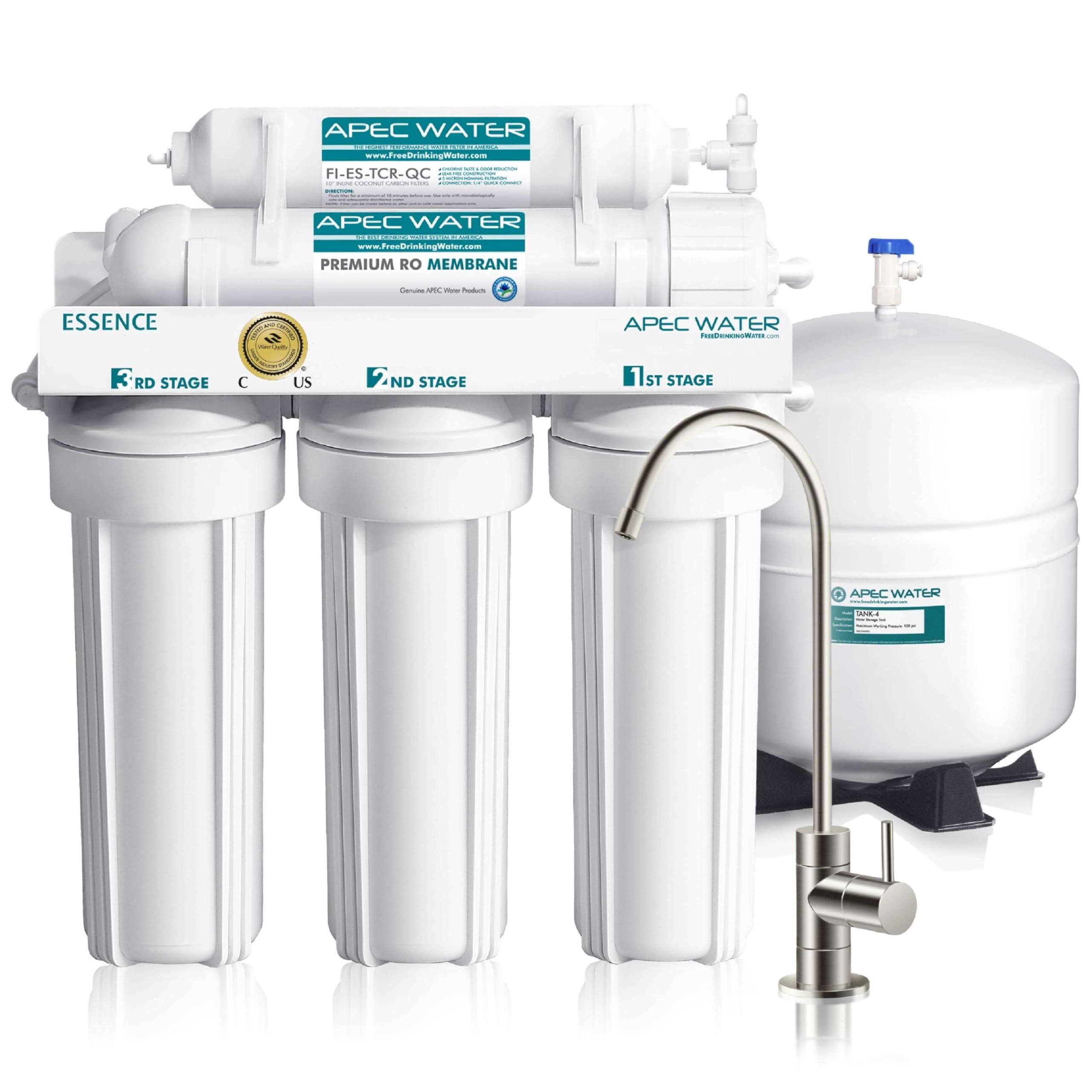 APEC Water Systems APEC Water Systems ROES-50 Essence Series Top Tier 5-Stage WQA Certified Ultra Safe Reverse Osmosis Drinking Water Filter System