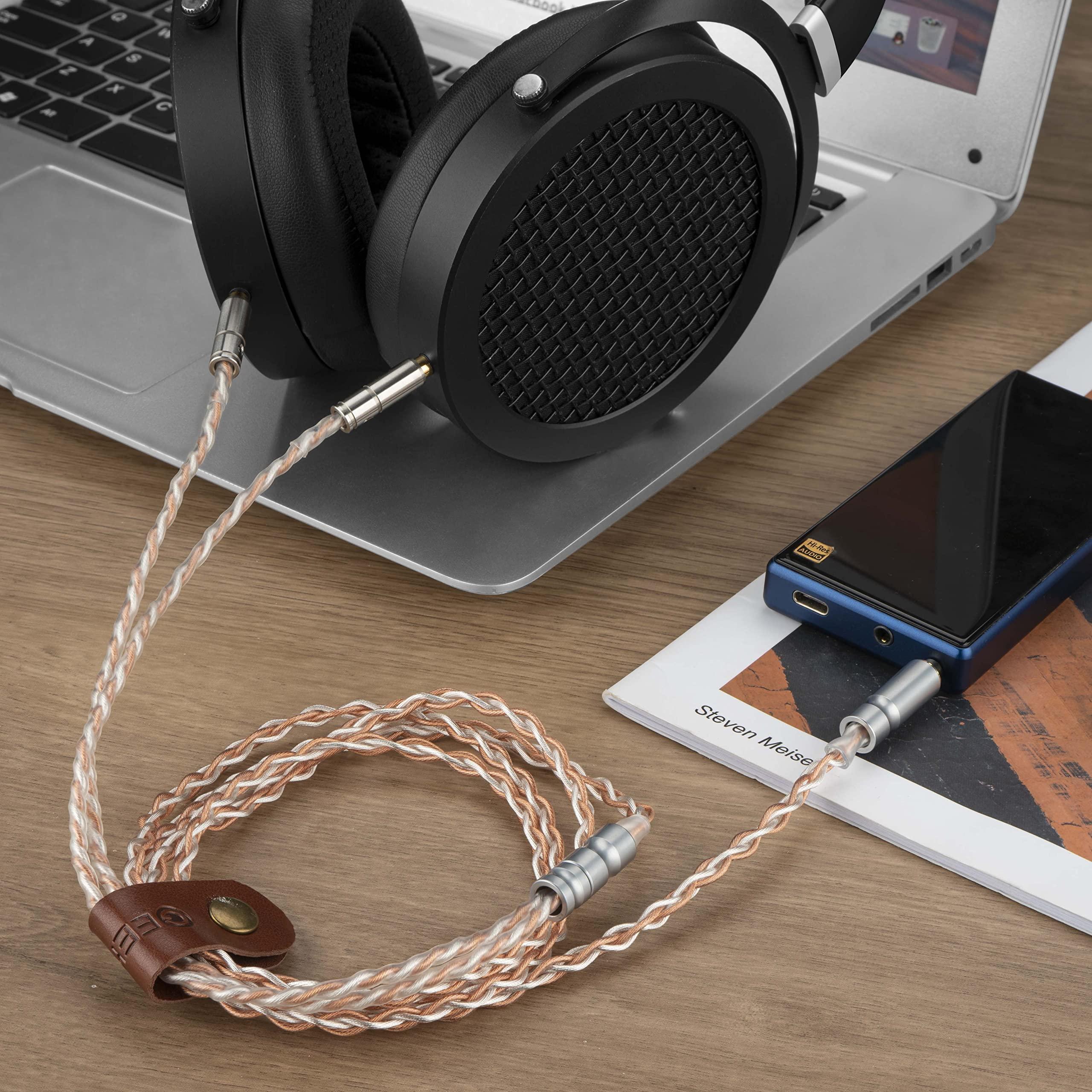 GEEKRIA GEEKRIA 2.5mm Balanced Cable Compatible with HIFIMAN SUSVARA Unveiled, SUNDARA, HE4XX, 400i, HE1000V2, Denon AH-D600, AH-D7200, 5N OCC Braided Silver Plated Audio Cord (2.5mm to Dual 3.5mm/4.9ft)