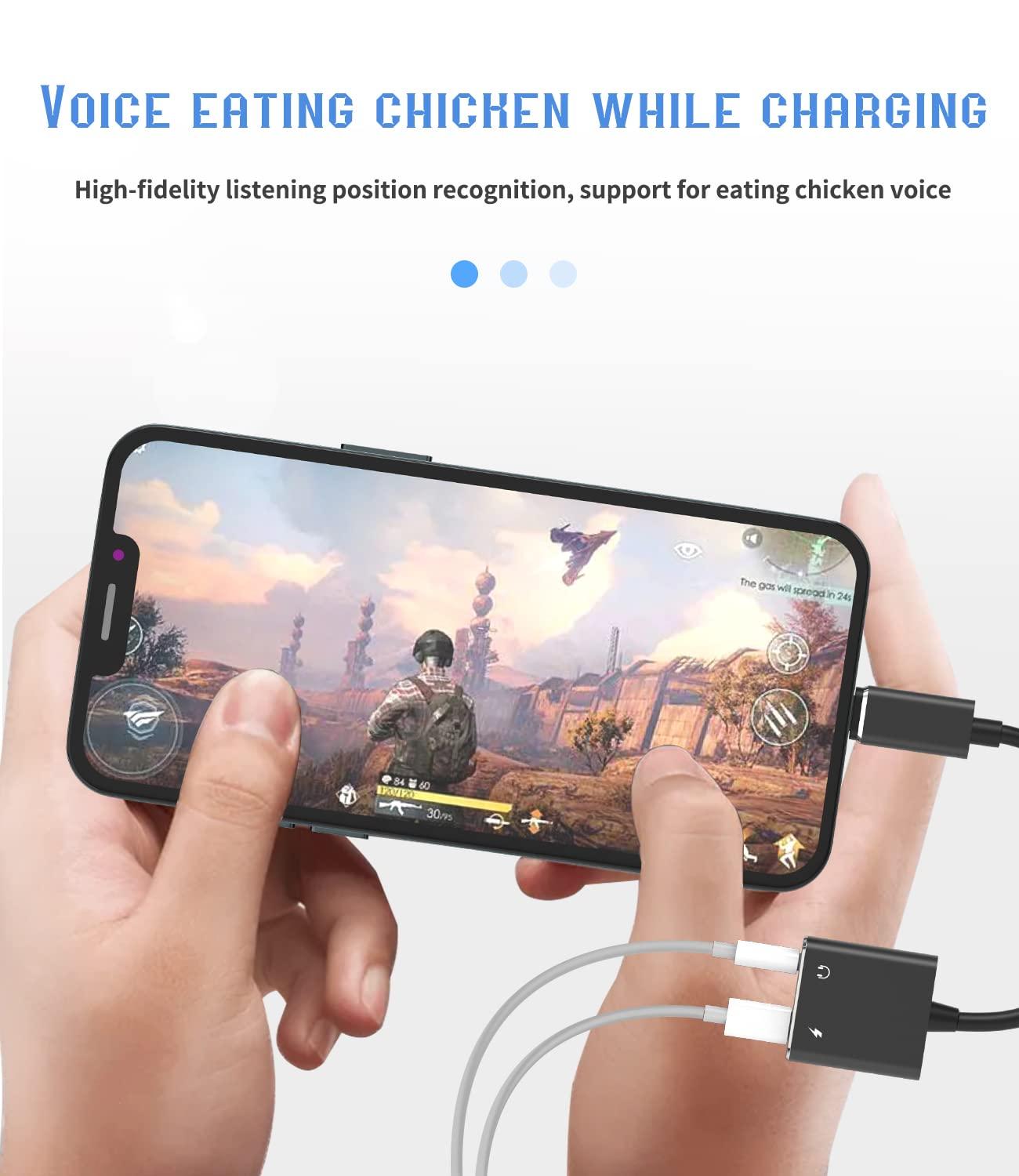 Aksenli Iphone AUX Adapter(2 in 1)Lightning to 3.5mm Headphone Splitter Charger Audio Jack Cable Dongle Adaptador Para Music Earbud Cord Earphone Charger for Apple MFI Certified 7 8Plus X Xr 12 11 13 Pro Ipad