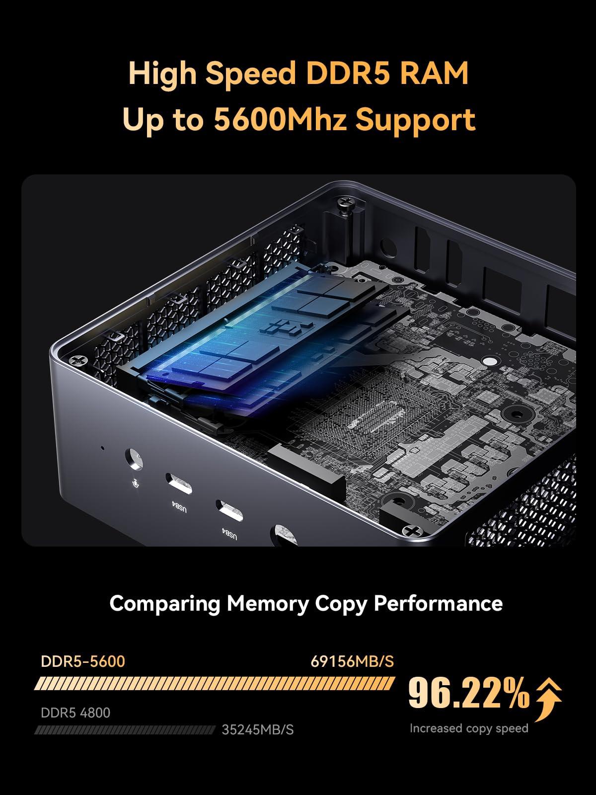 MINISFORUM MINISFORUM Venus Series UM790 Pro Mini PC AMD Ryzen 9 7940HS(8C/16T, up to 5.2GHz) 64GB DDR5 1TB PCIe4.0 SSD Micro PC, 2xUSB4(DP|8K)/ 2xHDMI(4K)/ BT5.2/ 4xUSB3.2 Mini Tower PC