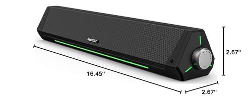 Bluedee BLUEDEE Computer Speakers, Bluetooth Soundbar, HiFi Stereo, 3.5mm Aux-in Connection, USB Powered Speakers for Desktop Monitor, PC, Laptop, Tablets