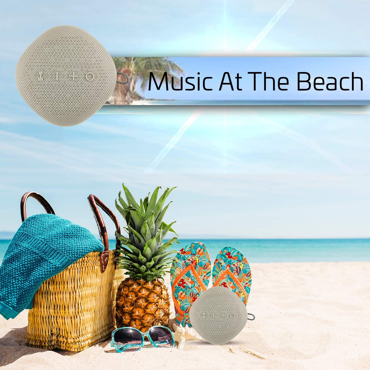 Coby Coby True Wireless Bluetooth Speaker w/Mic | Loud HD Sound | IPX5 Waterproof for Camping, Shower, Travel, Beach Listening |12 Hours of Music | Compact, Portable, and Rechargeable (Gray)