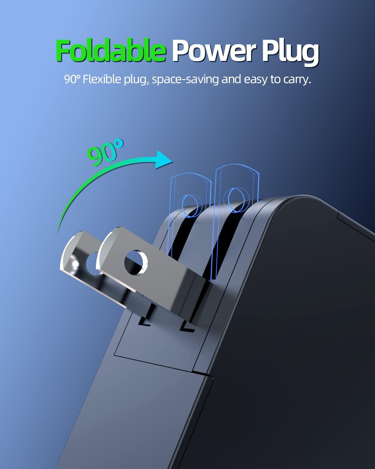 Dexpt ADL45WCC 45W Charger fit for Lenovo ADL45WCG ADL45WCE PA-1450-55LL ADP-45DW B GX20L23044 Laptop Power Adapter-(Safety Certified by UL)/Compact Design/Retractable Prongs/Extended 7.5ft Cord