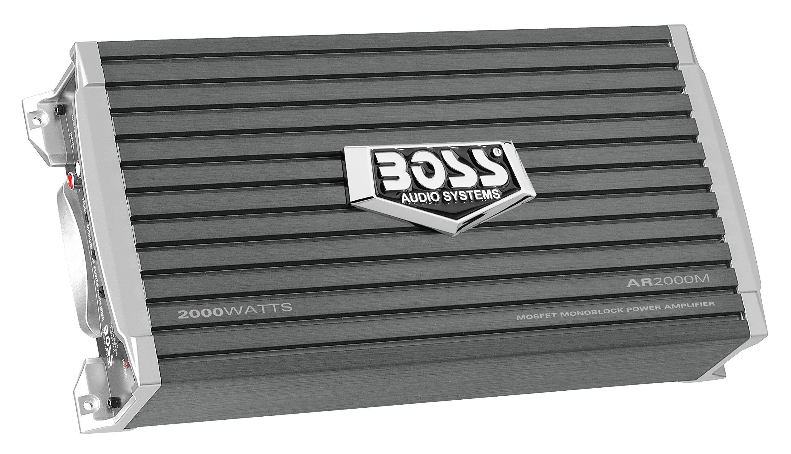 BOSS Audio Systems BOSS Audio Systems AR2000M Monoblock Car Amplifier - 2000 High Output, High/Low Level Inputs, Low-Pass Crossover, Hook Up to Subwoofer for Bass