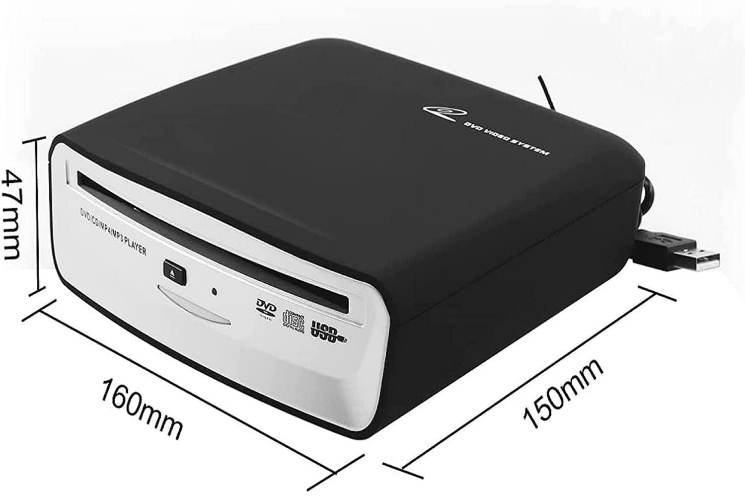 WUGOSU External Car CD Player Machine USB Vehicle CD Player, External USB CD Player for Car Android Navigation-Plug and Play(Android Version 4.4 and Above)