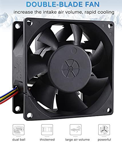 GDSTIME GDSTIME 80mm x 38mm 8038 PWM High Speed Dual Ball Bearing DC 12V 80mm Cooling Fan