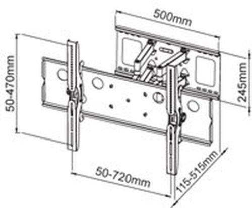 2xhome 2xhome TV Wall Mount Bracket (Dual Arm) + Free HDMI Cable Secure Cantilever LED LCD Plasma Smart 3D WiFi Flat Panel Screen Monitor Moniter Display Large Displays - Long Swing Out Dual