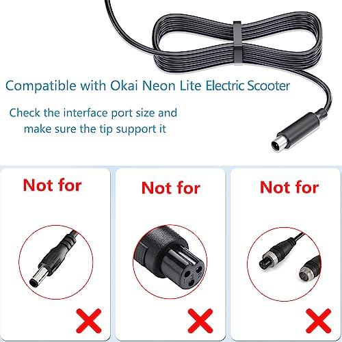 VHBW 42V for Okai Neon Electric Scooter Charger for Okai Neon Lite EA10 ES10 ES20 ES50B Scooter, AovoPro M365 Pro ES60 EW6 ES80,YADEA KS5 Pro KS1, Macwheel MX1 MX2 for Bird Air M365 Power Supply