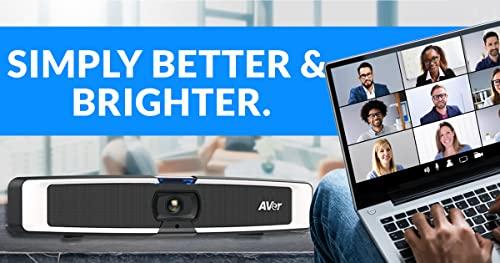 AVer AVer VB130 4K Videobar with Built-in Adjstable Fill Light - Compact Conference Room Camera for Virtual Video Conferencing - with Microphone and Speakers - Mountable Professional Webcam (Renewed)