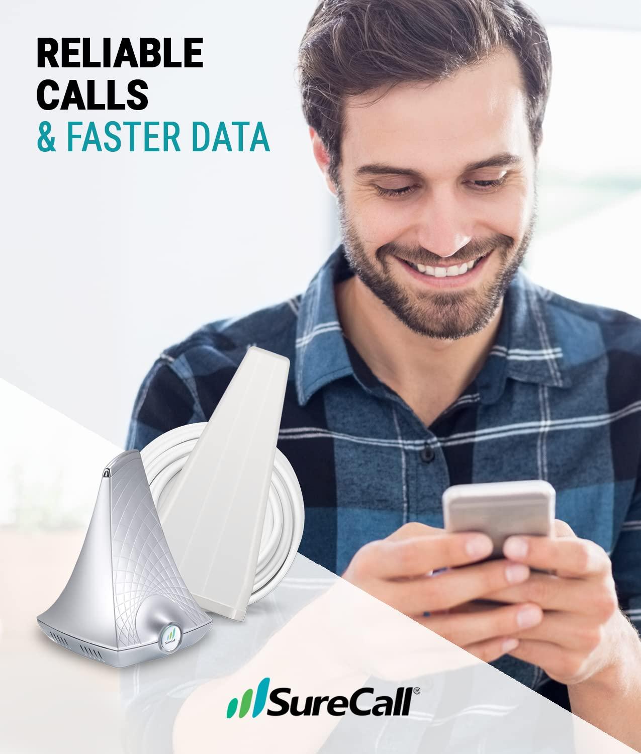 SureCall SureCall Flare 3.0 Cell Phone Signal Booster for Home & Office up to 3500 sq ft, Boosts 5G/4G LTE, Yagi Outdoor Antenna, Multi-User, Verizon AT&T Sprint T-Mobile, FCC Approved, USA Company