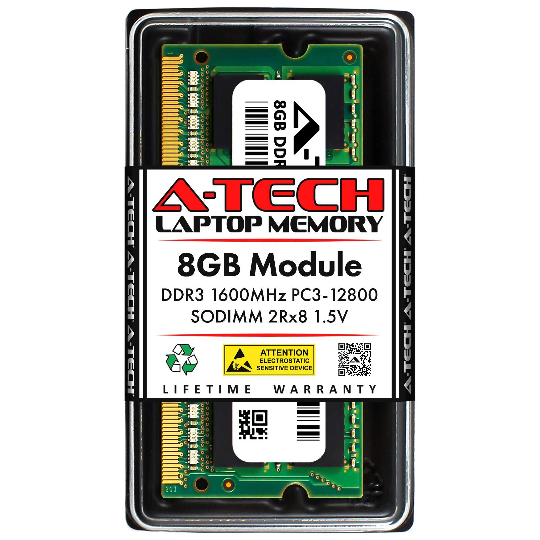 A-Tech A-Tech 8GB RAM Replacement for Micron MT16JTF1G64HZ-1G6 | DDR3 1600MHz PC3-12800 2Rx8 1.5V SODIMM 204-Pin Memory Module