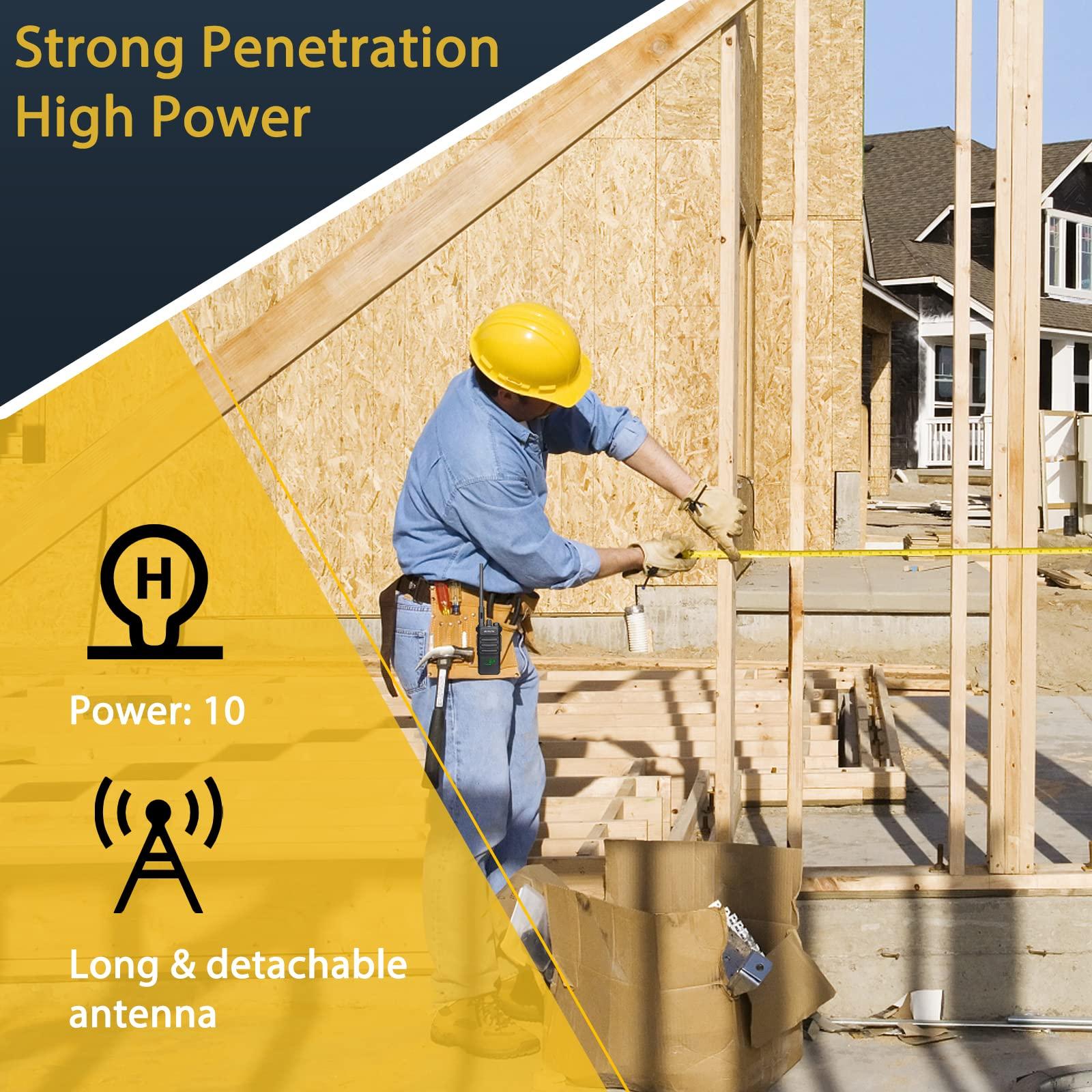 Retevis Retevis RT86 Walkie Talkies(4 Pack) Bundle with Antenna(4 Pack) Long Range, 2 Way Radio with Shoulder Mic, Heavy Duty Two Way Radios Rechargeable, Handheld, High Power, 2600mAh