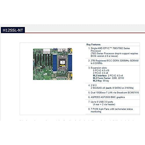 DirectNine Basics H12SSL-NT Industrial Package Motherboard for Single-Socket Server EPYC7002 Gigabit Ethernet Port Supports 4GPU IPFS