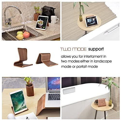 SAMDI SAMDI Wood Tablet Stand, Wooden iPad Holder: Desktop Stand Holder Dock for new iPad 2017 Pro 9.7, 10.5, Air mini 2 3 4, Kindle, Nexus, Accessories, Tab, E-reader, other Tablets(4-13 inch)-Black Walnut