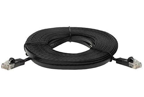 SF Cable 45 ft Cat 6 Unshielded (UTP) Flat Ethernet Network Cable - Black