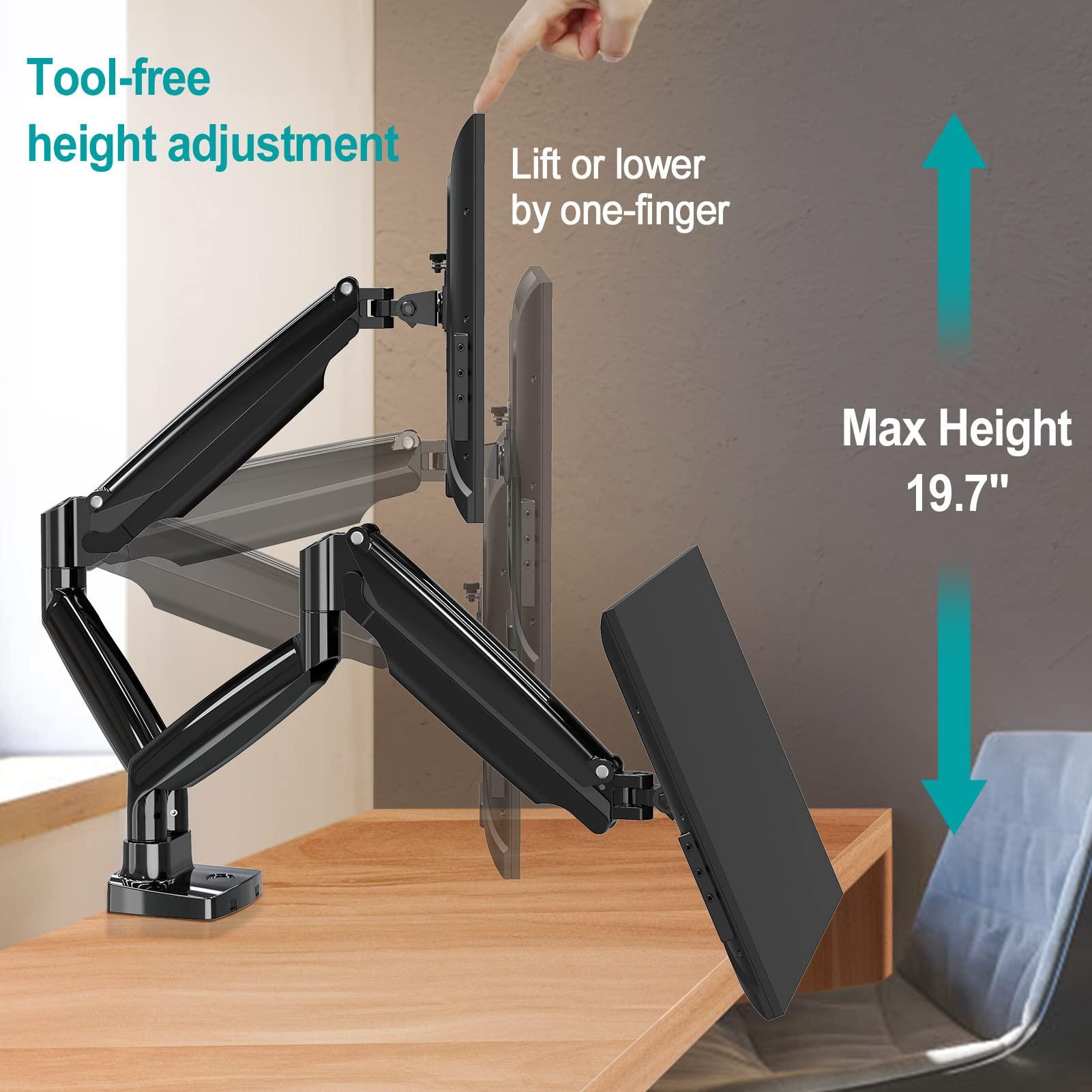 MOUNT PRO MOUNT PRO Dual Monitor Desk Mount fits 22 to 35 Ultrawide Computer Screen with Mount Reinforcement Steel Bracket Plate Fits Monitor Arm and Monitor Stand C Clamp Installation