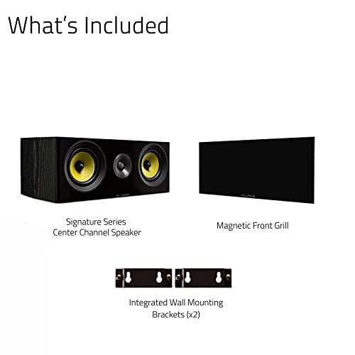 Fluance Fluance Signature HiFi 2-Way Center Channel Speaker for Enhanced Dialogue and Vocals in Home Theater Surround Sound Systems - Black Ash (HFC)