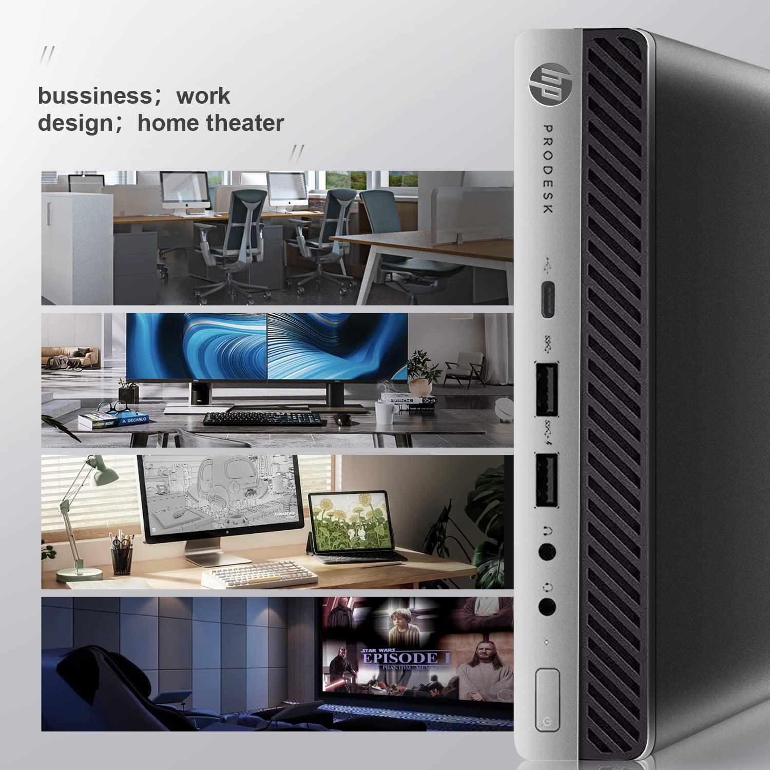 HP HP ProDesk 400 G3 Mini Computers Office Micro Desktop,i5 Tiny Desktop PC WiFi Business,7500t,32GB DDR4,1TB SSD,Built in WiFi+BT,HDMI,Windows 10,Wireless Keyboard and Mouse + TJJ Mouse Pad(Renewed)