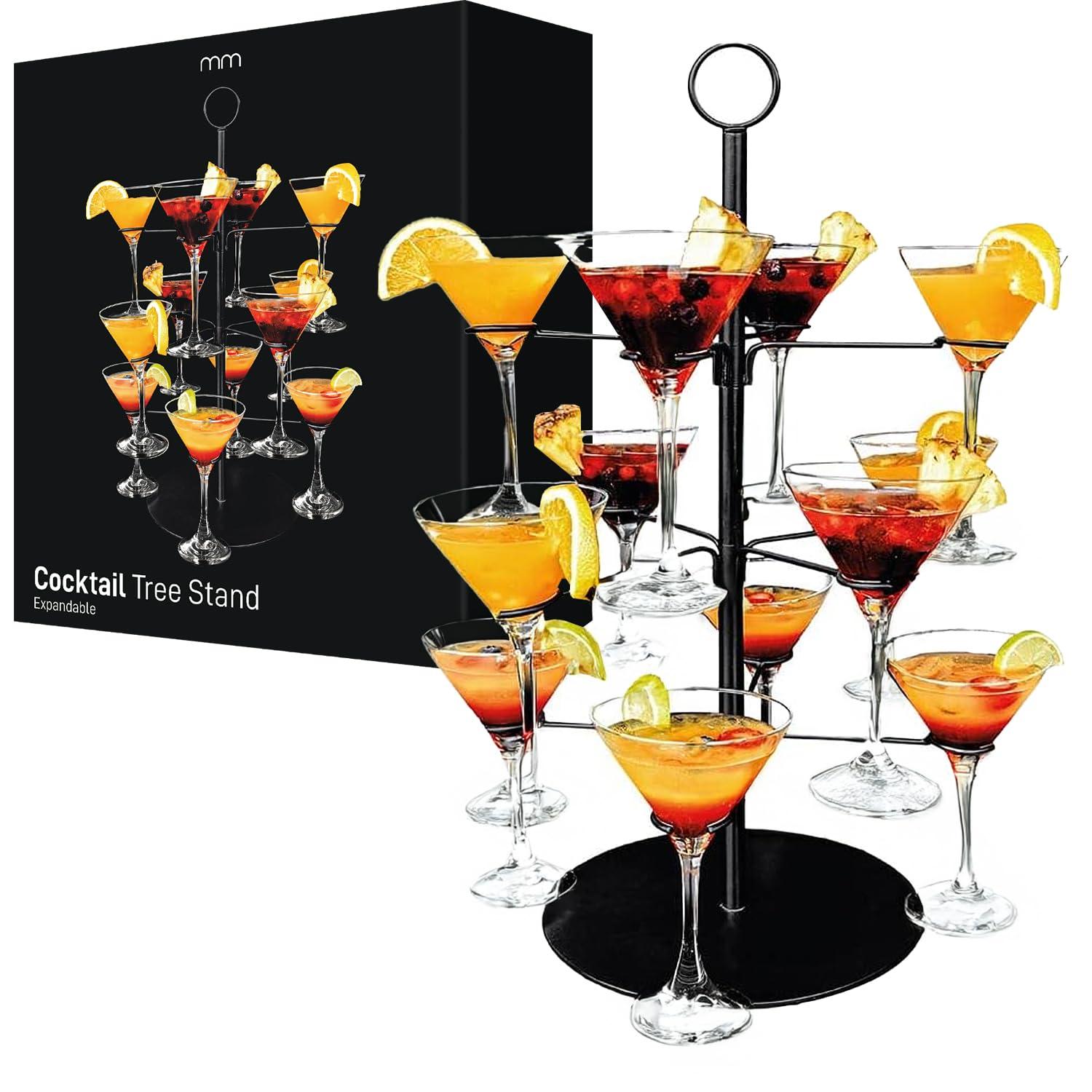 mikamax mikamax Cocktail Tree Stand - Expandable - Gin Tree - Champagne Stand - Party Supplies - Cocktail Party - 12 Arms - 55,5 Centimeter - Excluding Glasses