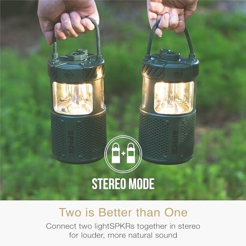 MEE audio MEE audio lightSPKR Bluetooth wireless speaker with camping lantern: 360 audio, 3 audio modes, 2 light colors & infinite brightness adjustment, IPX6 waterproof for indoor & outdoor use (Forest Green)