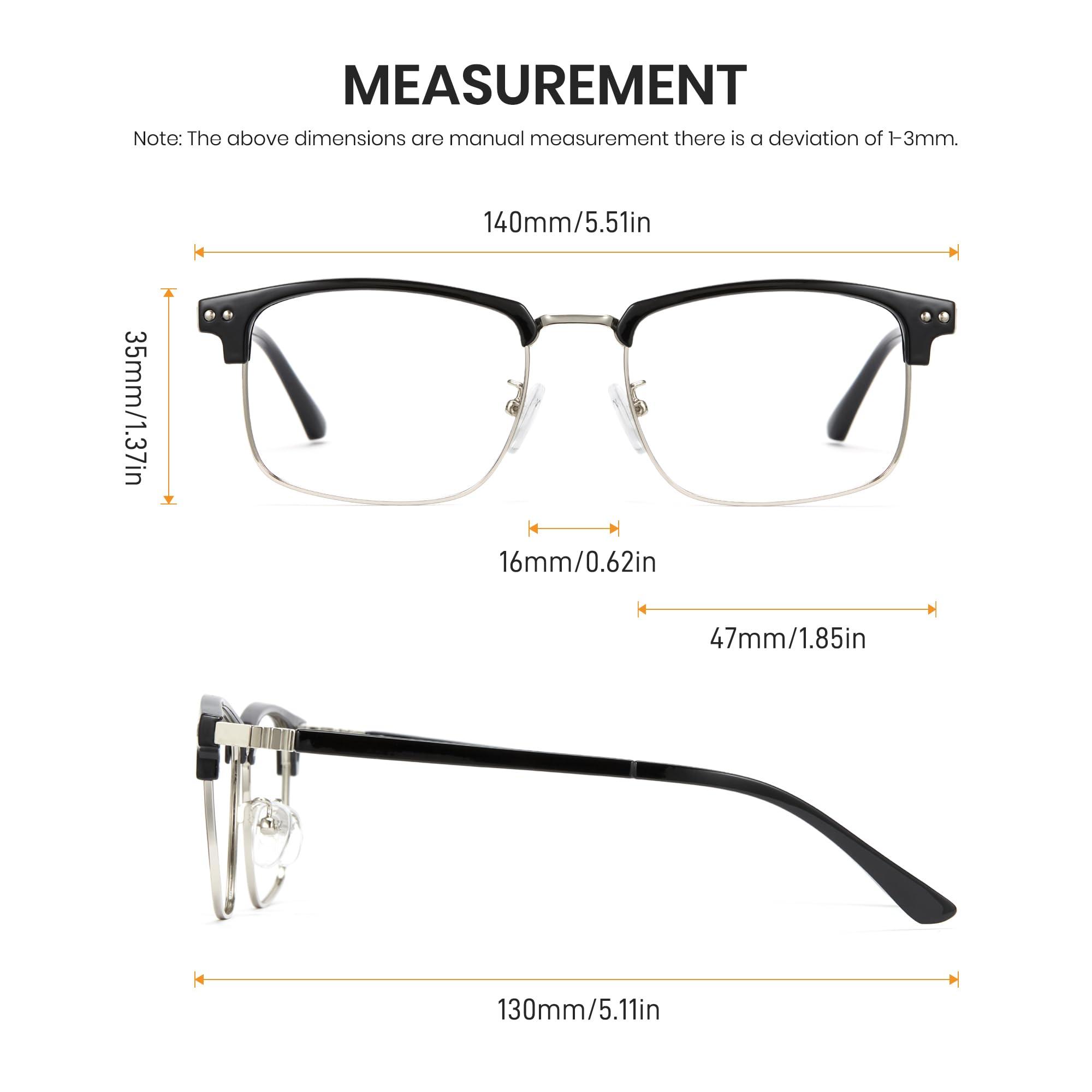 Cyxus Cyxus 2 Pack Men Blue Light Blocking Glasses Half Rimless Computer Gaming Glasses