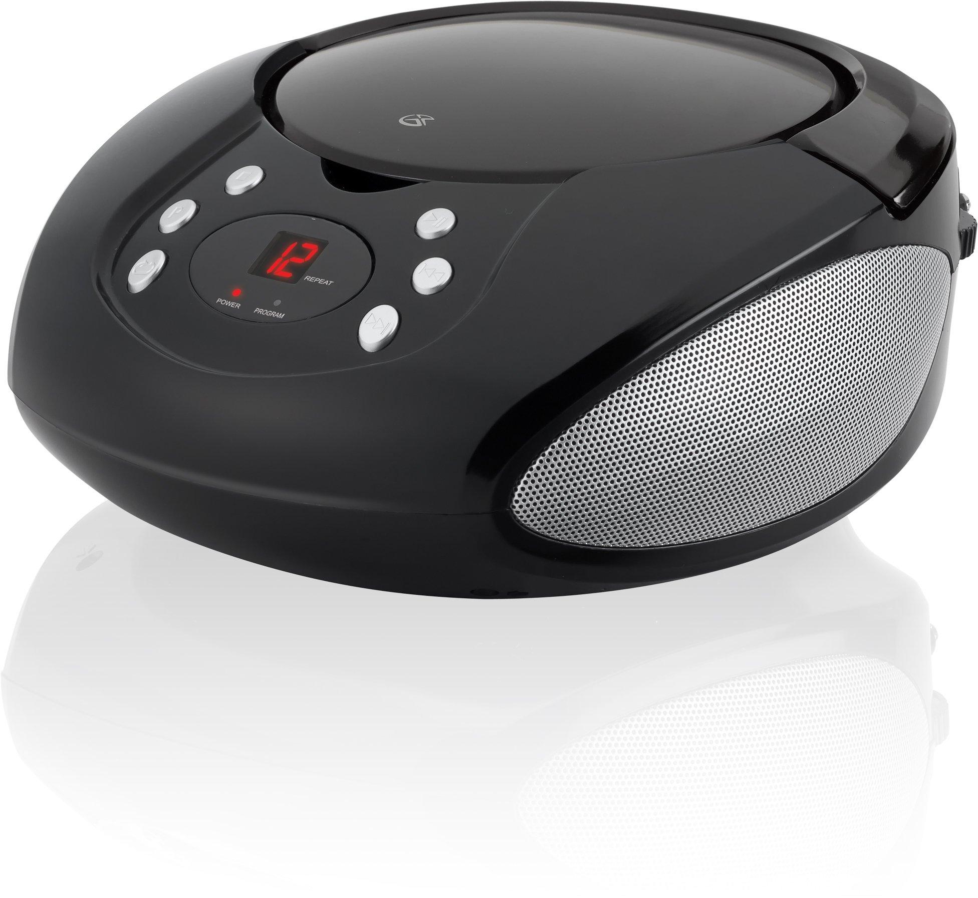 GPX GPX, Inc. Portable Top-Loading CD Boombox with AM/FM Radio and 3.5mm Line In for MP3 Device - Black, Single