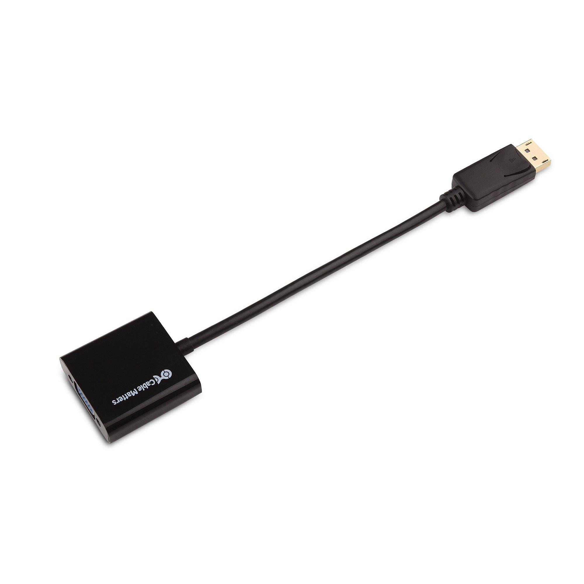 Cable Matters Cable Matters DisplayPort to VGA Adapter Male to Female, Gold Plated DP to VGA Adapter, Display Port to VGA Convertor, in Black