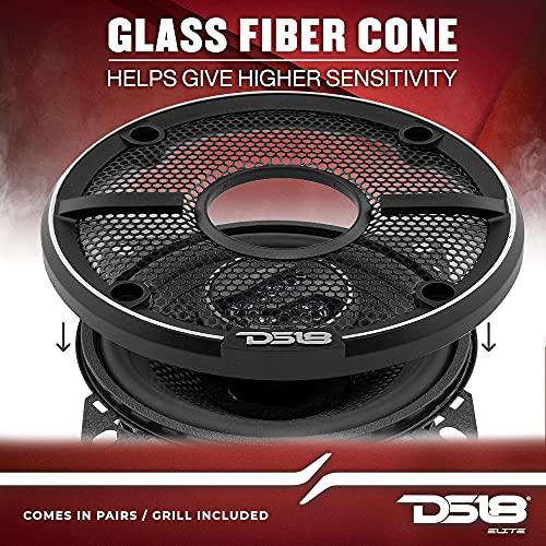 DS18 DS18 ZXI-44 4\" Car Audio Coaxial Speaker with Built in Neodymium Tweeter and Kevlar Cone 2 Way 150 Watts Max 4 Ohm (2 Speakers)