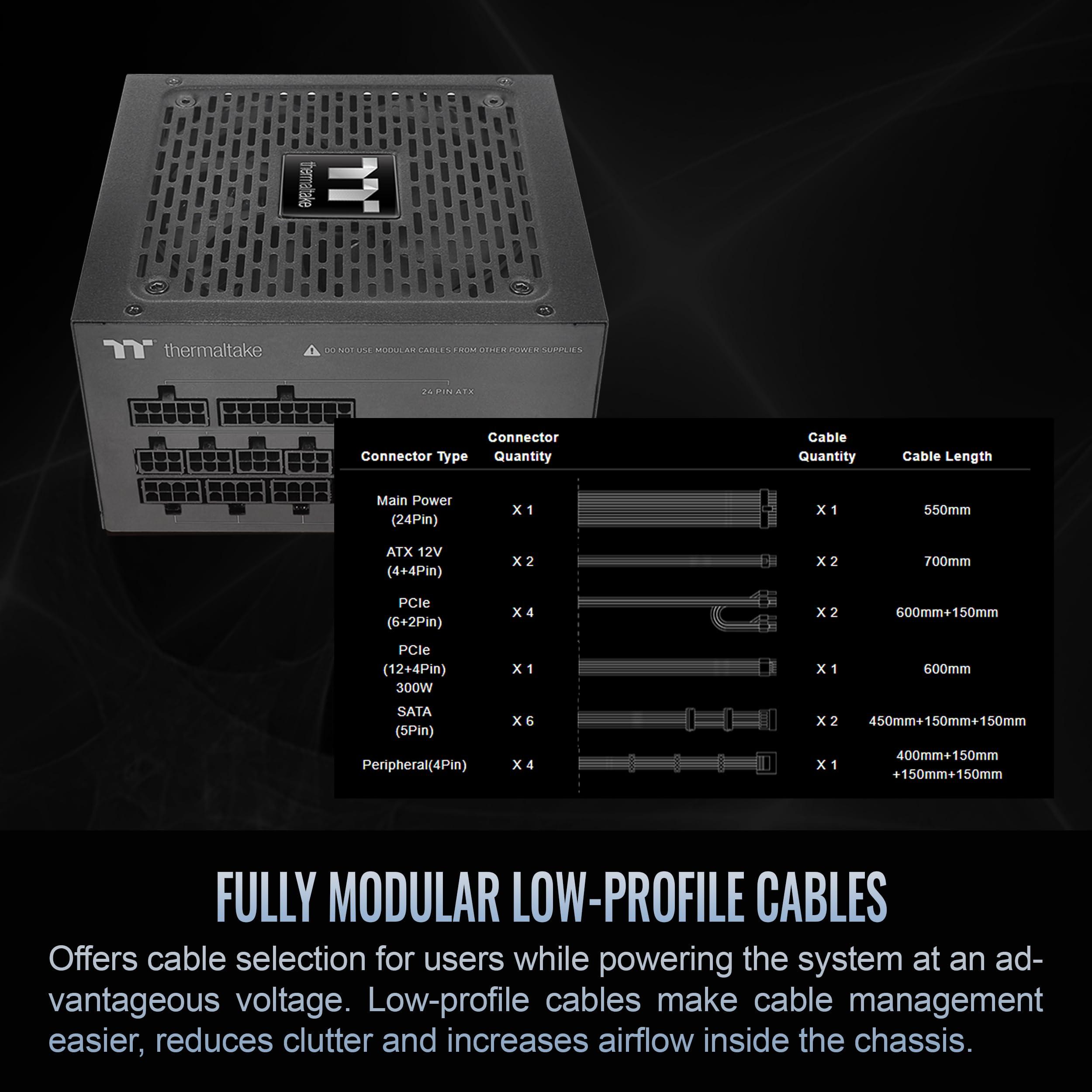 Thermaltake Thermaltake Toughpower GT 750W ATX 3.1 Standard Power Supply; 80 Plus Gold Efficiency; Smart Zero Fan; Native 300W PCIe 5.1 Connector; PS-TPT-0750FNFAGU-3; 5 Year Warranty