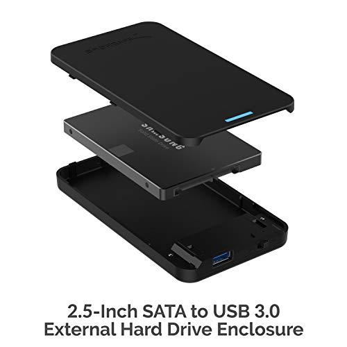 SABRENT SABRENT 2.5 Inch SATA to USB 3.0 Tool Free External Hard Drive Enclosure [Optimized for SSD, Support UASP SATA III] Black (EC UASP)