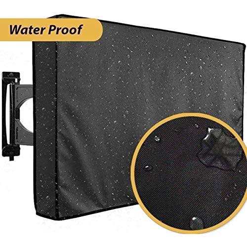 LKXHarleya LKXHarleya Outdoor TV Cover, Wall-Mounted TV Screen Dust Cover Black Heavy Duty Waterproof Oxford TV Protector Fit for 55-58 Inch