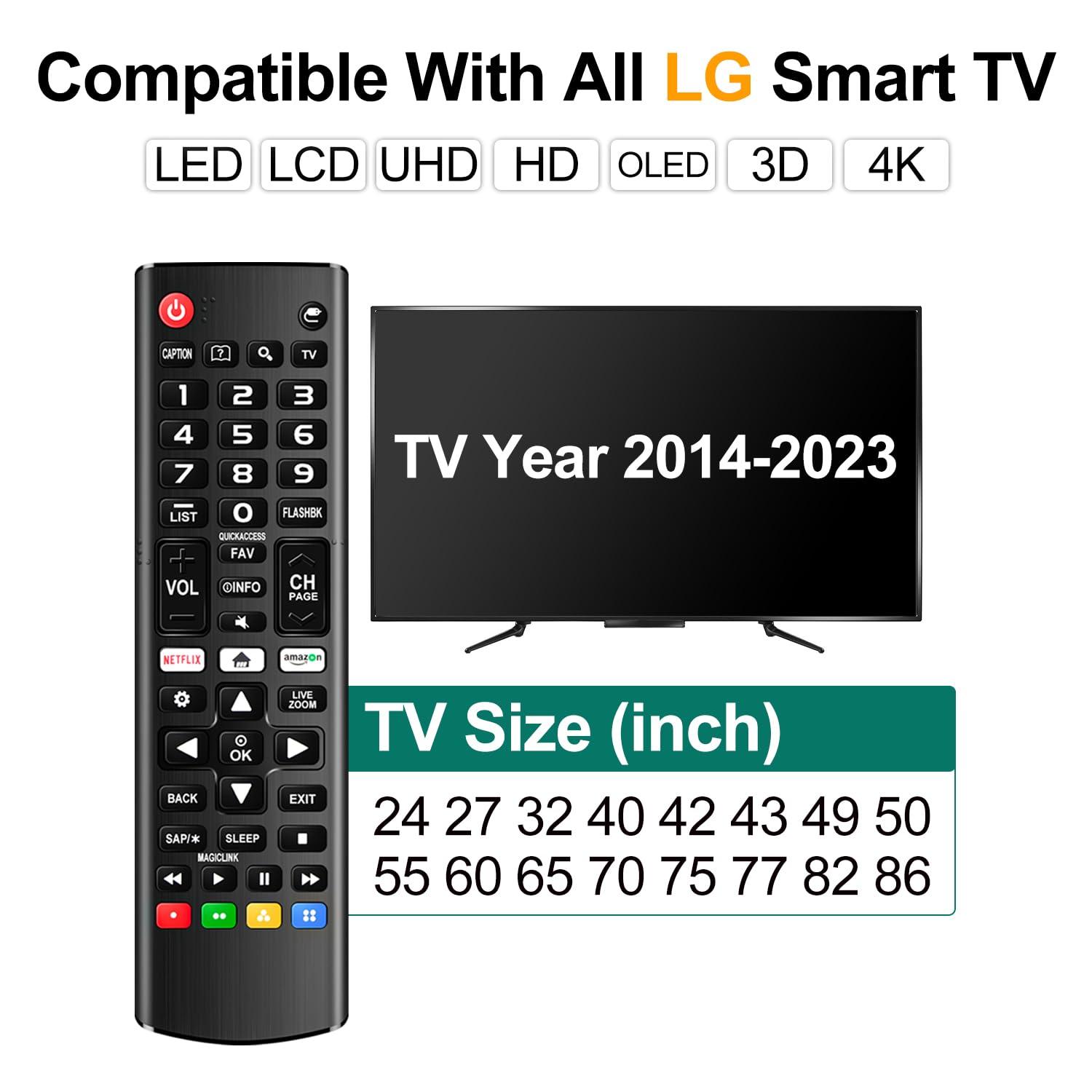 Yimaut (Pack of 2) Universal Remote for LG Smart TV, Compatible with All LG TV Remote Control LCD LED OLED UHD HDTV 3D 4K Smart TV Models, Replacement Remote with Netflix Amazon Shortcuts Key