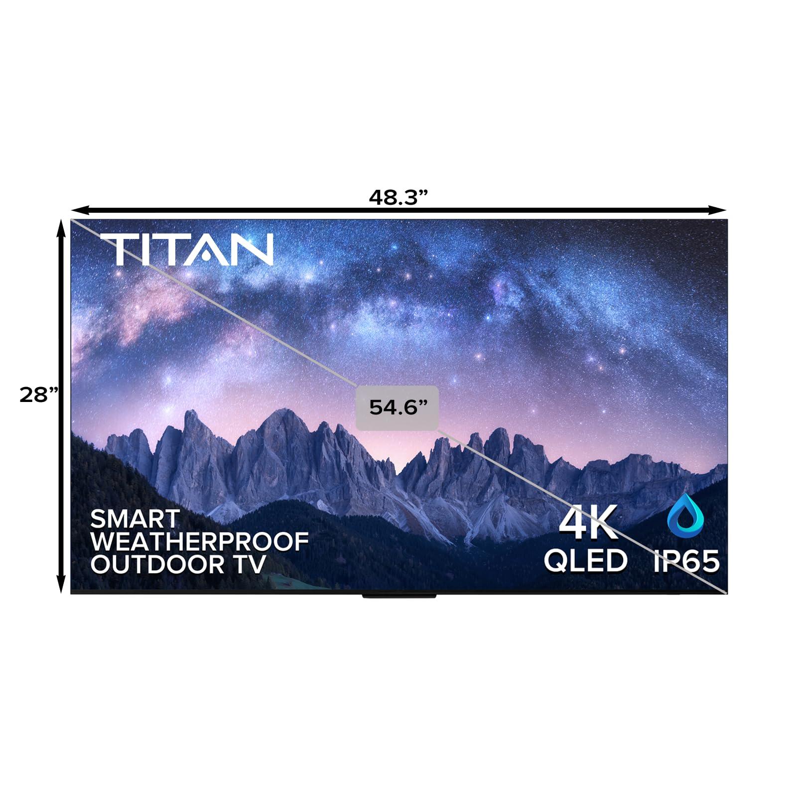 Titan Titan G100 QLED 55 Inch Covered Patio Areas Outdoor TV 4K, IP65 Weatherproof Smart TV,Assembled in USA.