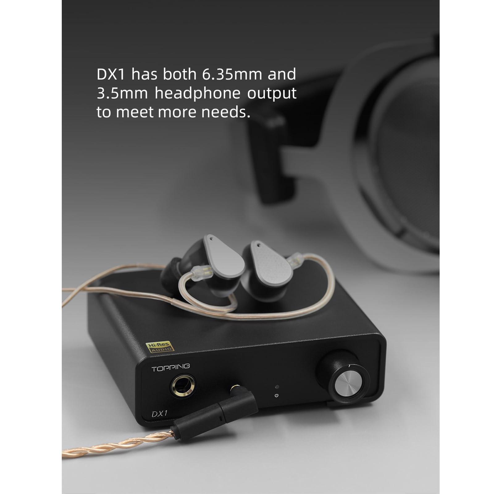 LOSHITOO Topping DX1 Decoder AK4493S XU208 DAC&Headphone Amplifier Support up to DSD256 PCM384 Mini DAC (Black)