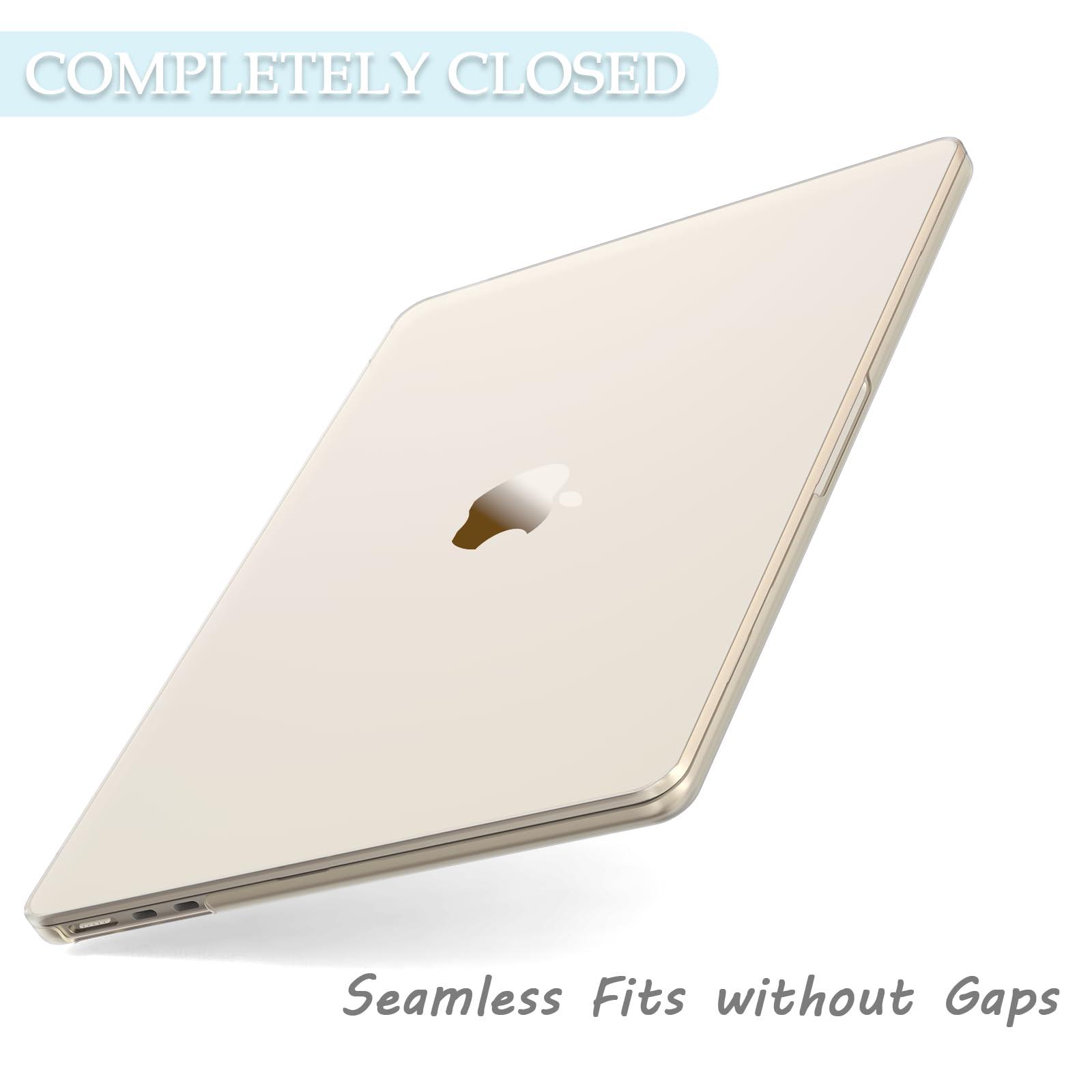 B BELK B BELK Compatible with 2025 MacBook Air 13 inch Case M4 M3 M2 2024-2022 Model A3240 A3113 A2681, [Same as Bare] Protective Hard Shell for MacBook Air 13.6" + Screen & Keyboard Cover, Clear Starlight