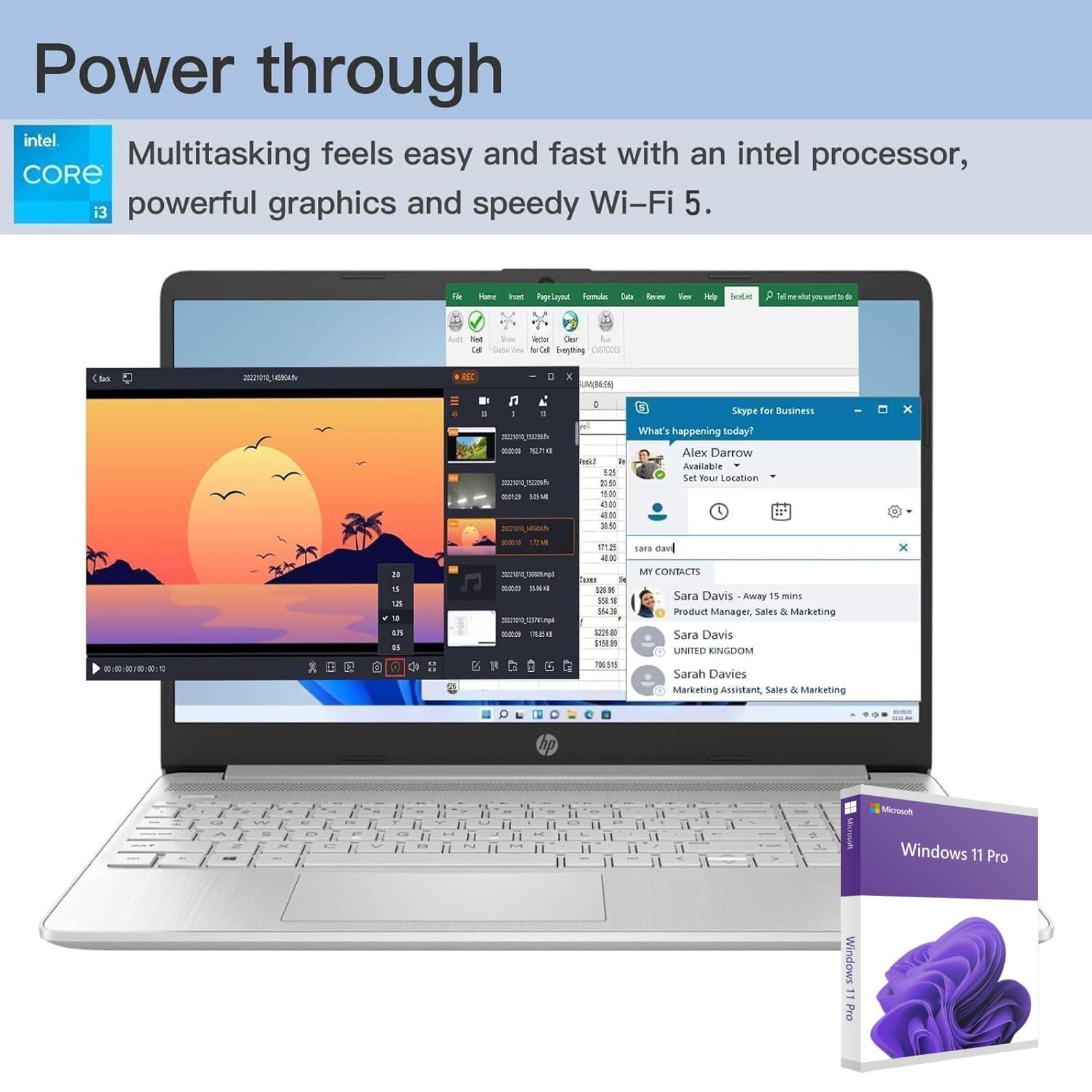 HP HP Flagship Laptop for Business and Student - 15.6" HD Touchscreen, Intel 6-Core i3-1215U Processor, 16GB RAM, 1TB SSD, Windows 11 Pro, with Designed Mouse