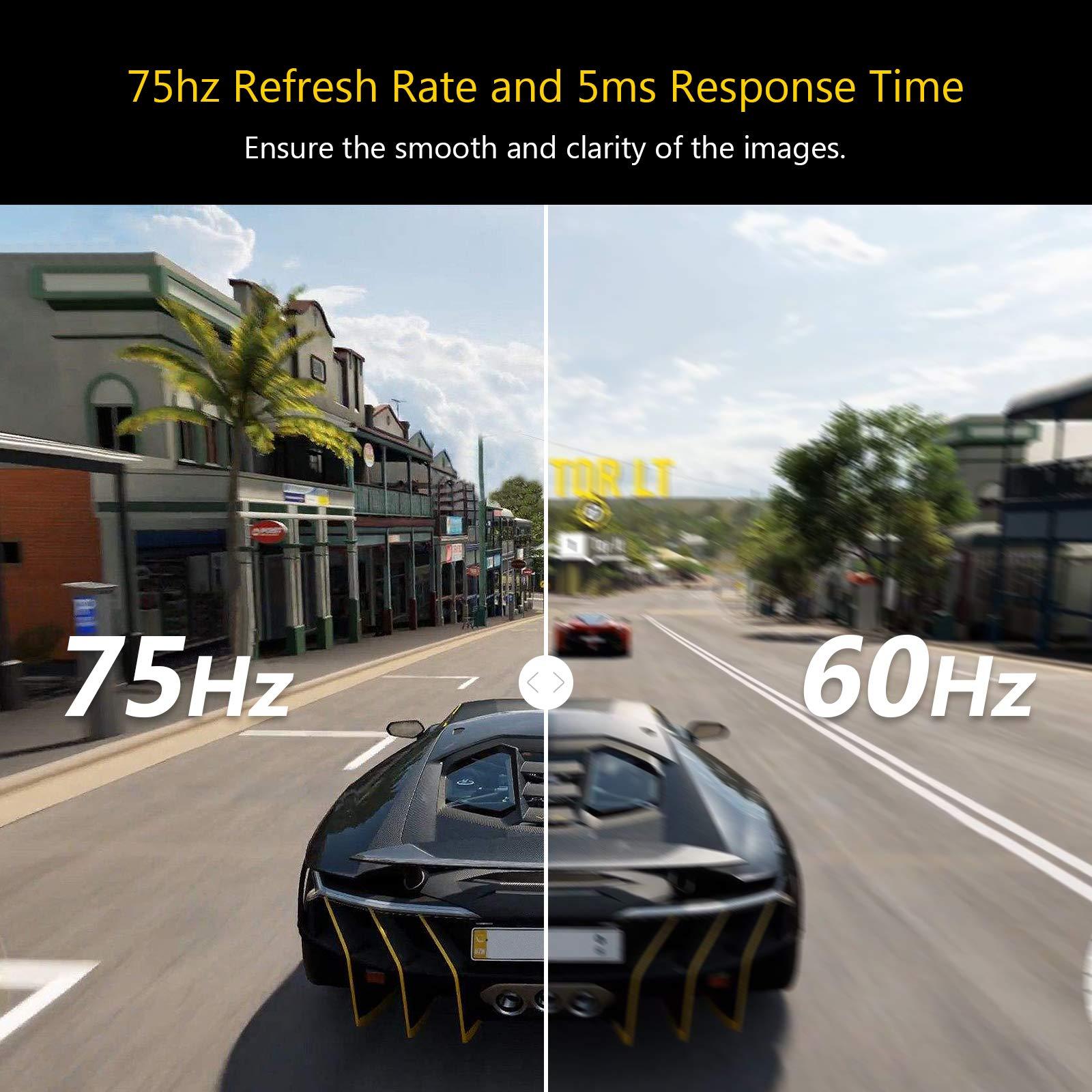 Z Z-EDGE Z-Edge 24-inch Curved Gaming Monitor, Full HD 1080P 1920x1080 LED Backlight Monitor, with 75Hz Refresh Rate and Eye-Care Technology, U24C 178 Wide View Angle, VGA+HDMI