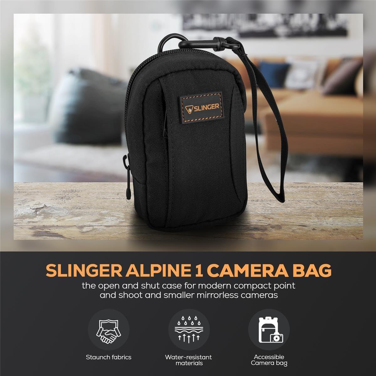 Minolta Minolta MND30 30MP 2.7K QHD 3.0" LCD Screen Digital Camera, Black with Micro SD Card and Slinger Camera Bag (Blue)