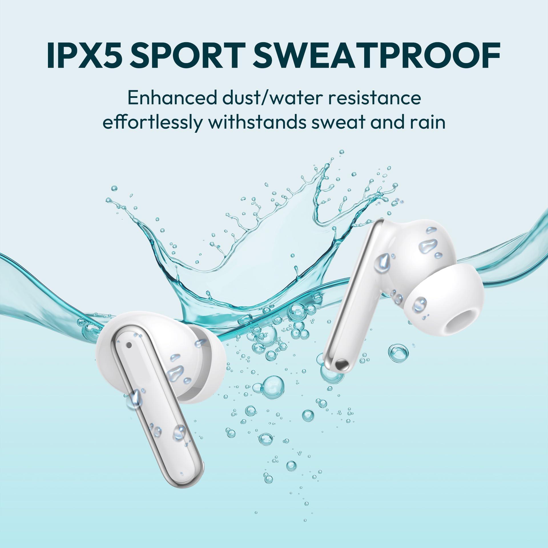 BAFONE BAFONE Bluetooth Headphones True Wireless Bluetooth Earbuds 60H Playback LED Power Display Earphones IPX5 Waterproof in-Ear Earbuds with Mic for TV Smart Phone Laptop Computer Sports (White)