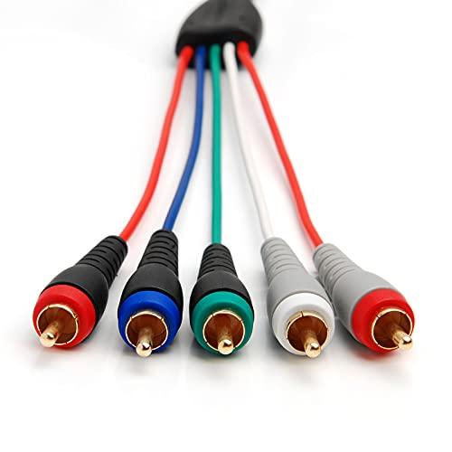 BlueRigger BlueRigger Component Video Cable with Audio (25FT, RCA- 5 Cable, Supports 1080i) - Compatible with DVD Players, VCR, Camcorder, Projector
