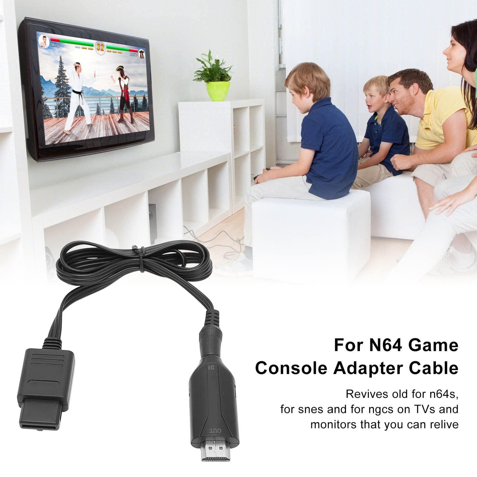 SUNGOOYUE HDMI Cable for N64, N64 to HDMI Converter HDMI Cable Adapter Converts with Power Cord Compatible with N64/NGC/SNES Game Console